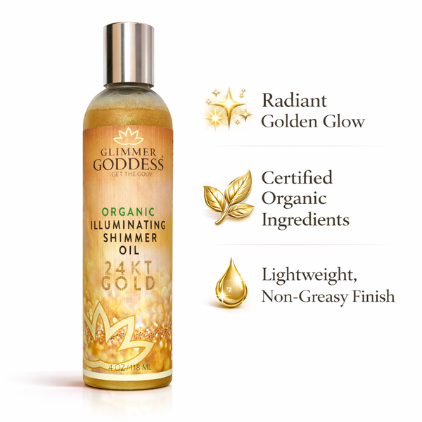 Organic Illuminating Shimmer Body & Face Oil – Radiant Glow and Hydration