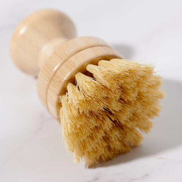 Desesh bamboo dish brush with soft sisal bristle head — plastic-free and eco-friendly