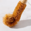 Desesh bamboo bottle brush angled view showing metal wire core bristle structure