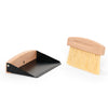 Desesh mini wood broom and black metal dustpan set with sisal bristles and magnetic handle