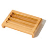 Desesh bamboo soap dish with drainage slats on a bathroom countertop