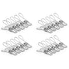 20 stainless steel clothes peg clips with reusable cotton mesh storage bag on white background