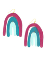 Painted Rainbow Statement Earrings | Upcycled Brass | Fair Anita