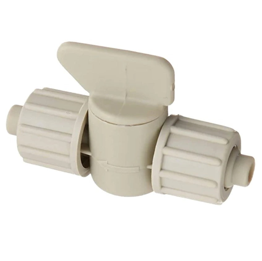 Beige plastic valve or connector on a white background