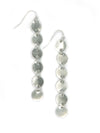 Silver disc earrings on a white background