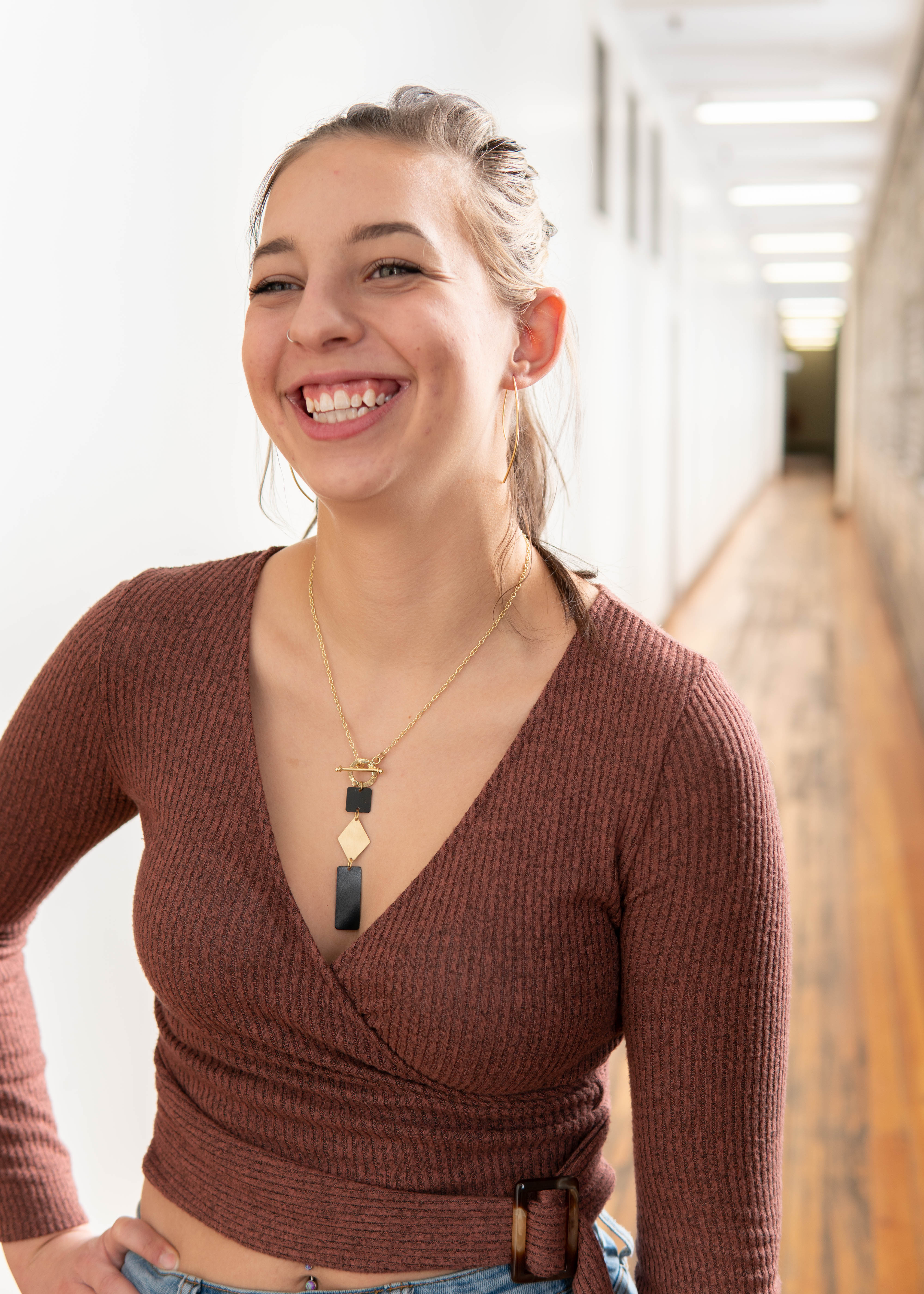 Slate & Gold Geometric Dangle Necklace | Ethically Made by Fair Anita