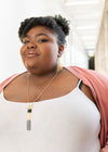 Slate & Gold Geometric Dangle Necklace | Ethically Made by Fair Anita