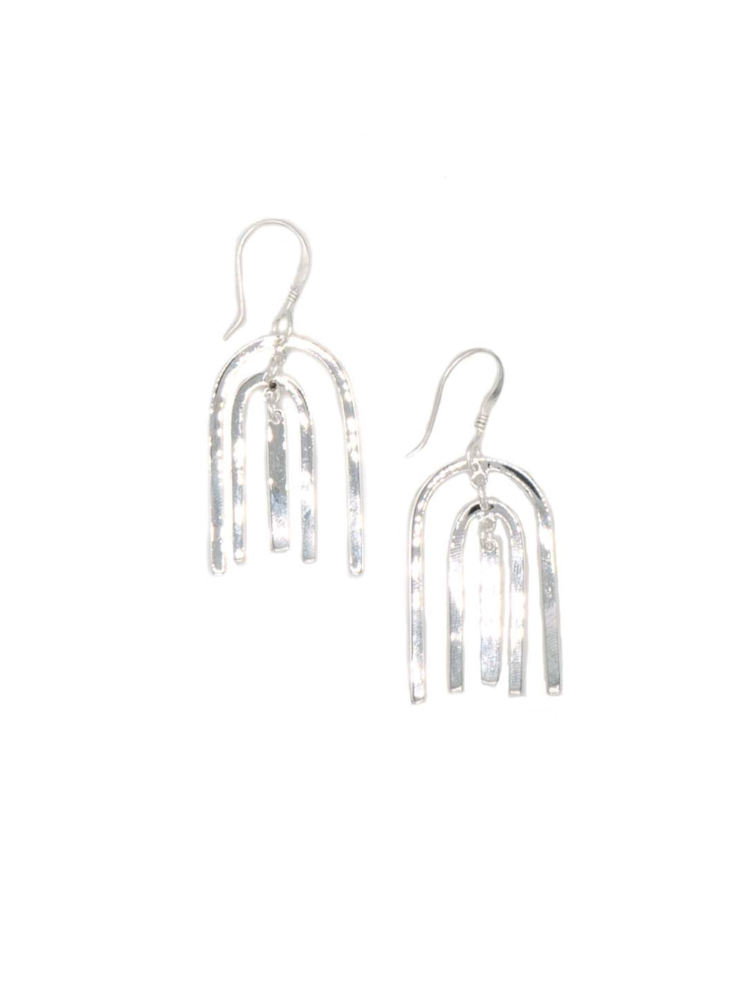 Arch Dangle Earrings – Handmade Alpaca Silver & Brass | Fair Anita
