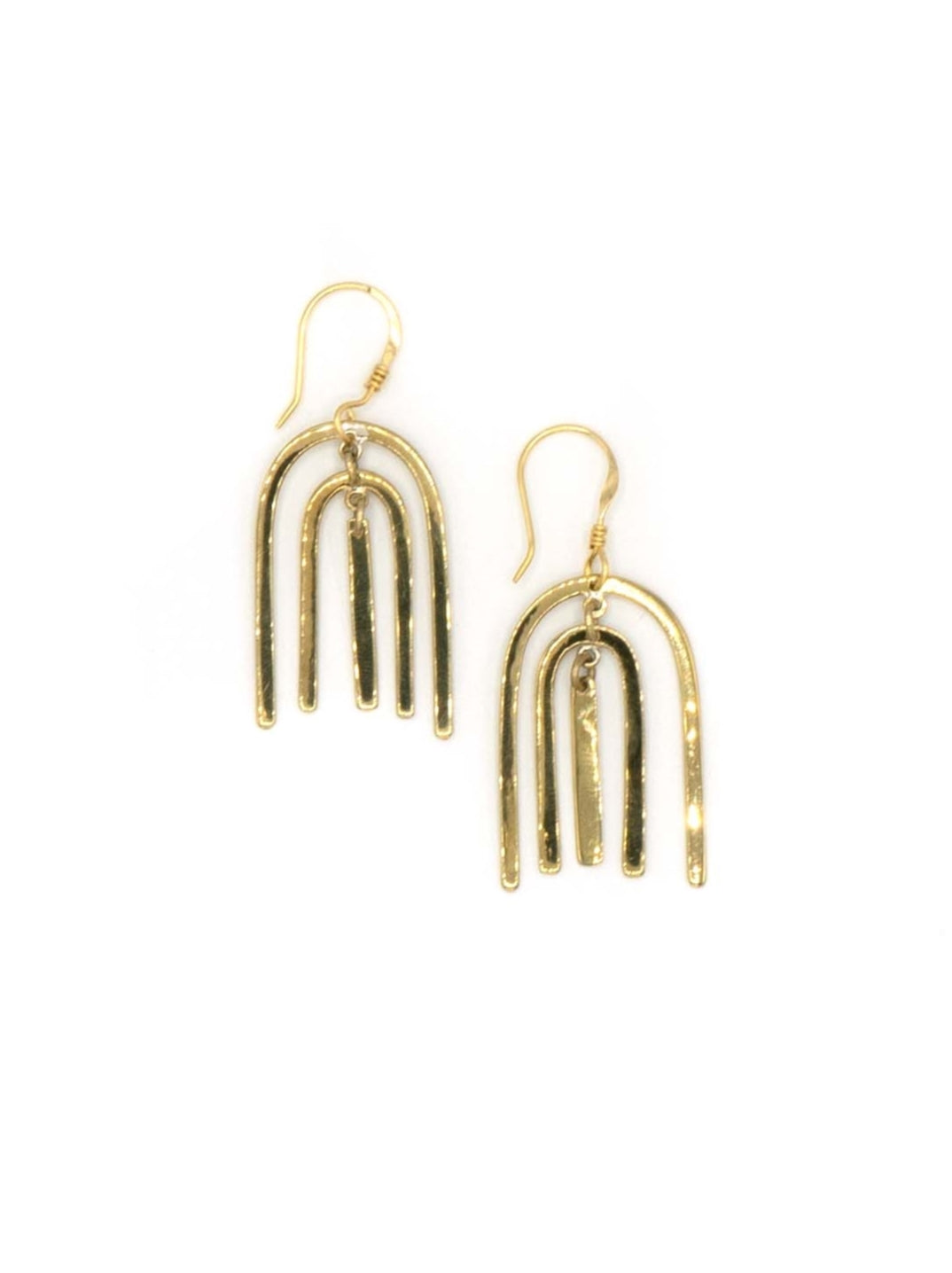 Arch Dangle Earrings – Handmade Alpaca Silver & Brass | Fair Anita