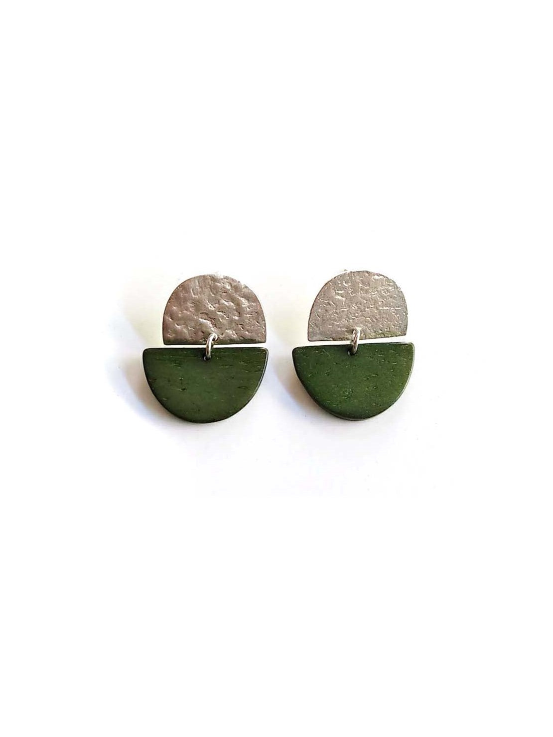 Clear Horizon Studs – Ethical Bone & Recycled Metal Earrings by Fair Anita