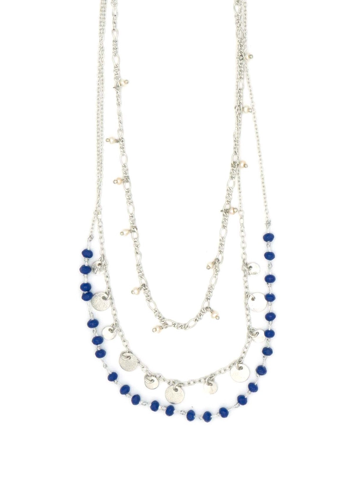 Triple Strand Convertible Necklace – Freshwater Pearl & Semi-Precious Stone
