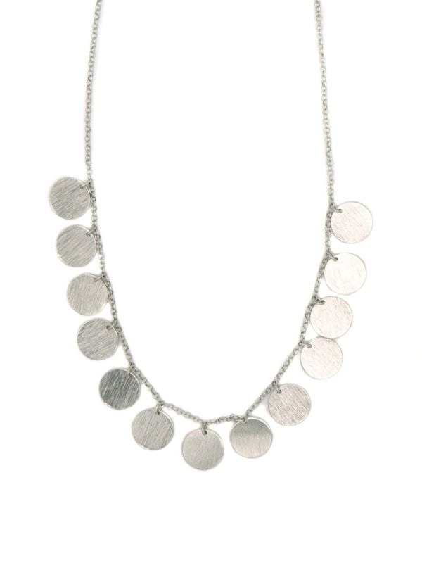 Necklace with round pendants on a white background