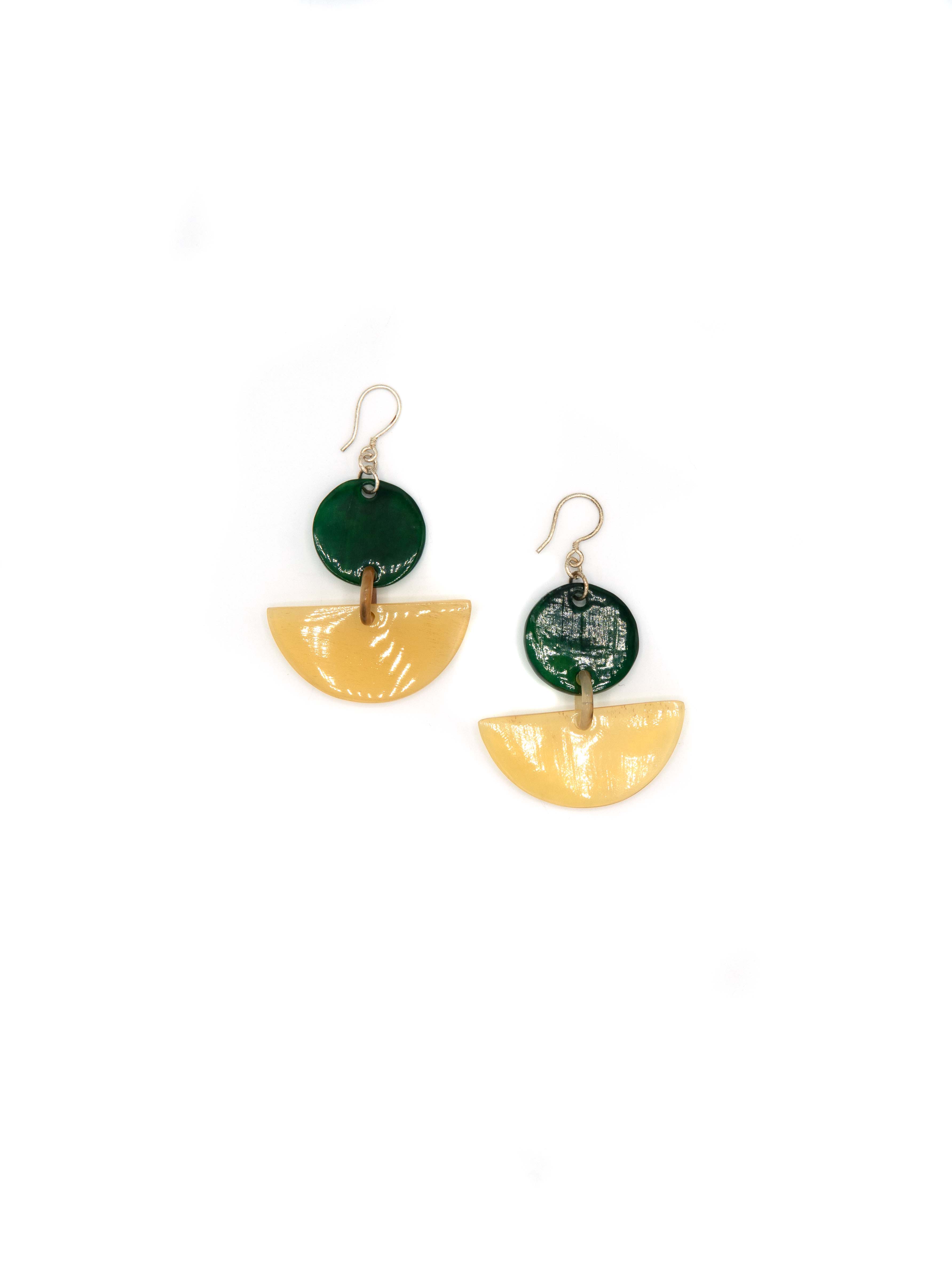 Sailing Sea Horn Earrings | Handmade Upcycled Horn Statement Earrings