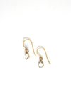 Close-up of green amethyst faceted earrings showing stone detail and nickel-free brass setting