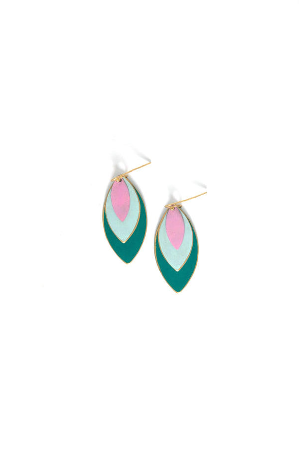 Leaf Tones Earrings – Recycled Brass Autumn Disc Earrings