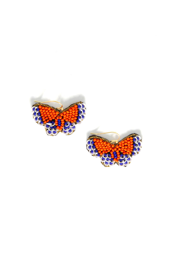 Hand Beaded Butterfly Earrings | Fair Trade Glass Bead Jewellery