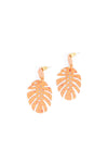 Monstera Leaf Stud Earrings | Handcrafted Recycled Metal