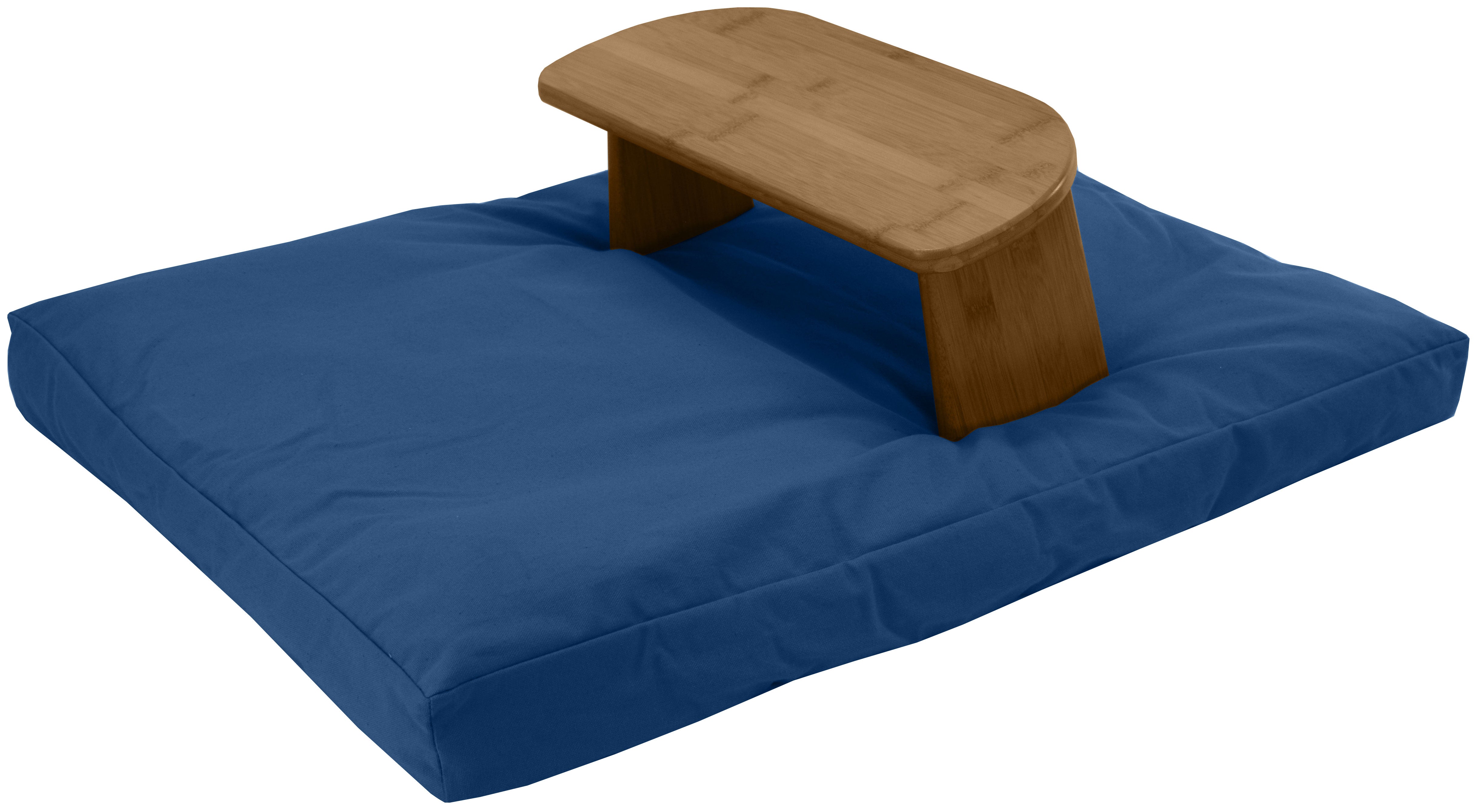 Bean Products zabuton meditation base cushion in cotton fabric, side view