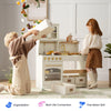 Tiny Land wooden play kitchen showing the imitation faucet and countertop