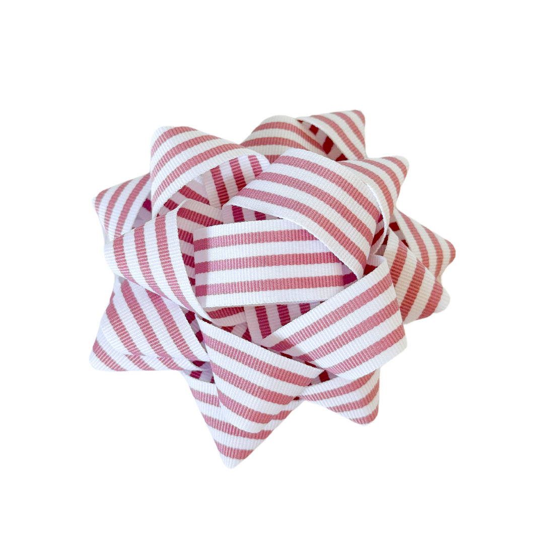 EverBow pink reusable grosgrain ribbon bow for eco-friendly gift wrapping