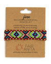 Stacked Elemental Woven Bracelets worn on wrist — ethically made fair trade jewellery