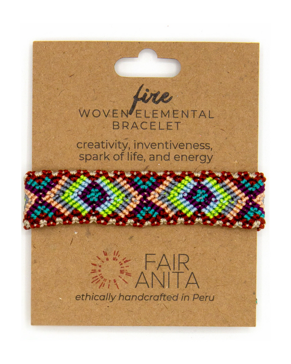 Stacked Elemental Woven Bracelets worn on wrist — ethically made fair trade jewellery