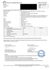 Certificate of conformity for a stainless steel lunch box with test results and certification details.