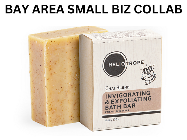 Close-up of Heliotrope SF all-natural exfoliating bath bars showing texture and essential oil scent bars