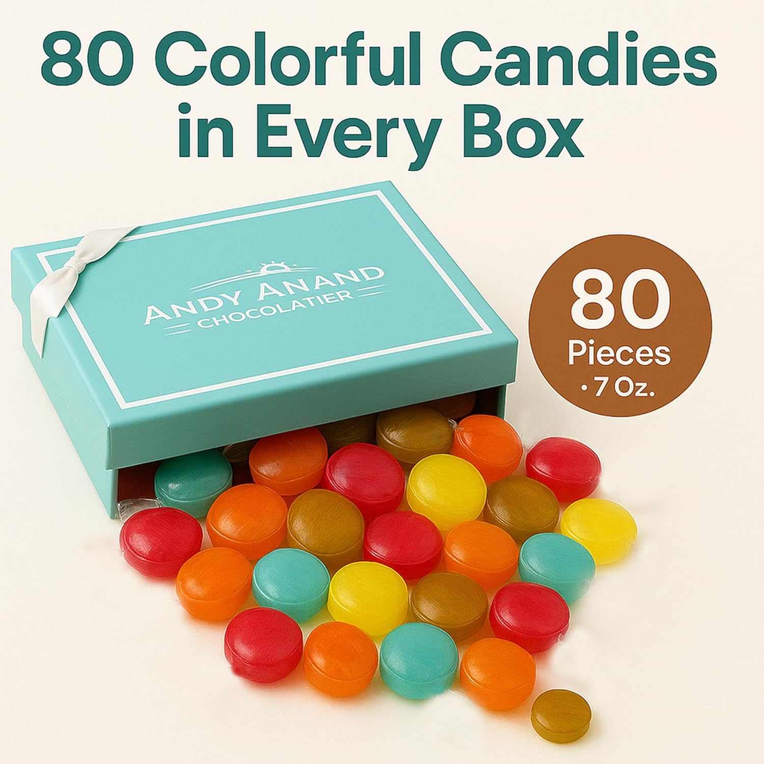 Andy Anand Sugar-Free Mixed Fruit Hard Candy – Stevia, Gluten-Free, 80 pc (7 oz)