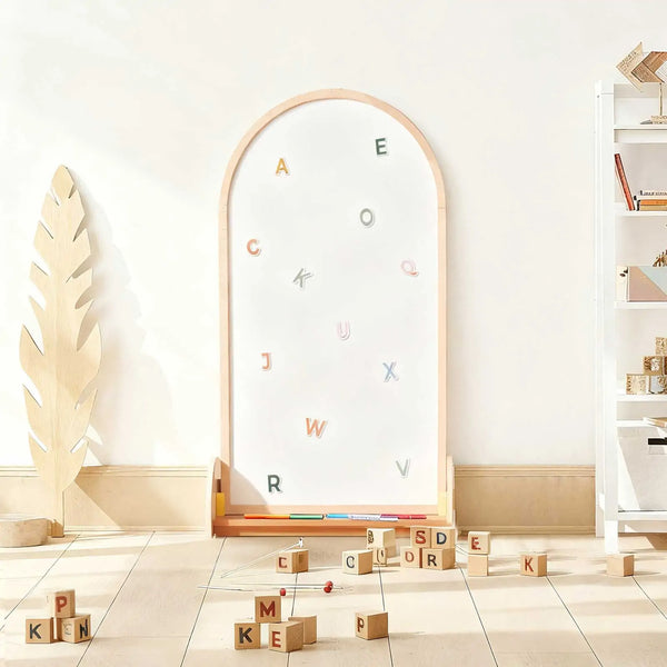 Tiny Land Double-Sided Magnetic Chalkboard Easel for Kids