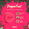 Pink soap bar with 'Nanah' branding on a pink background with dragon fruit illustrations.