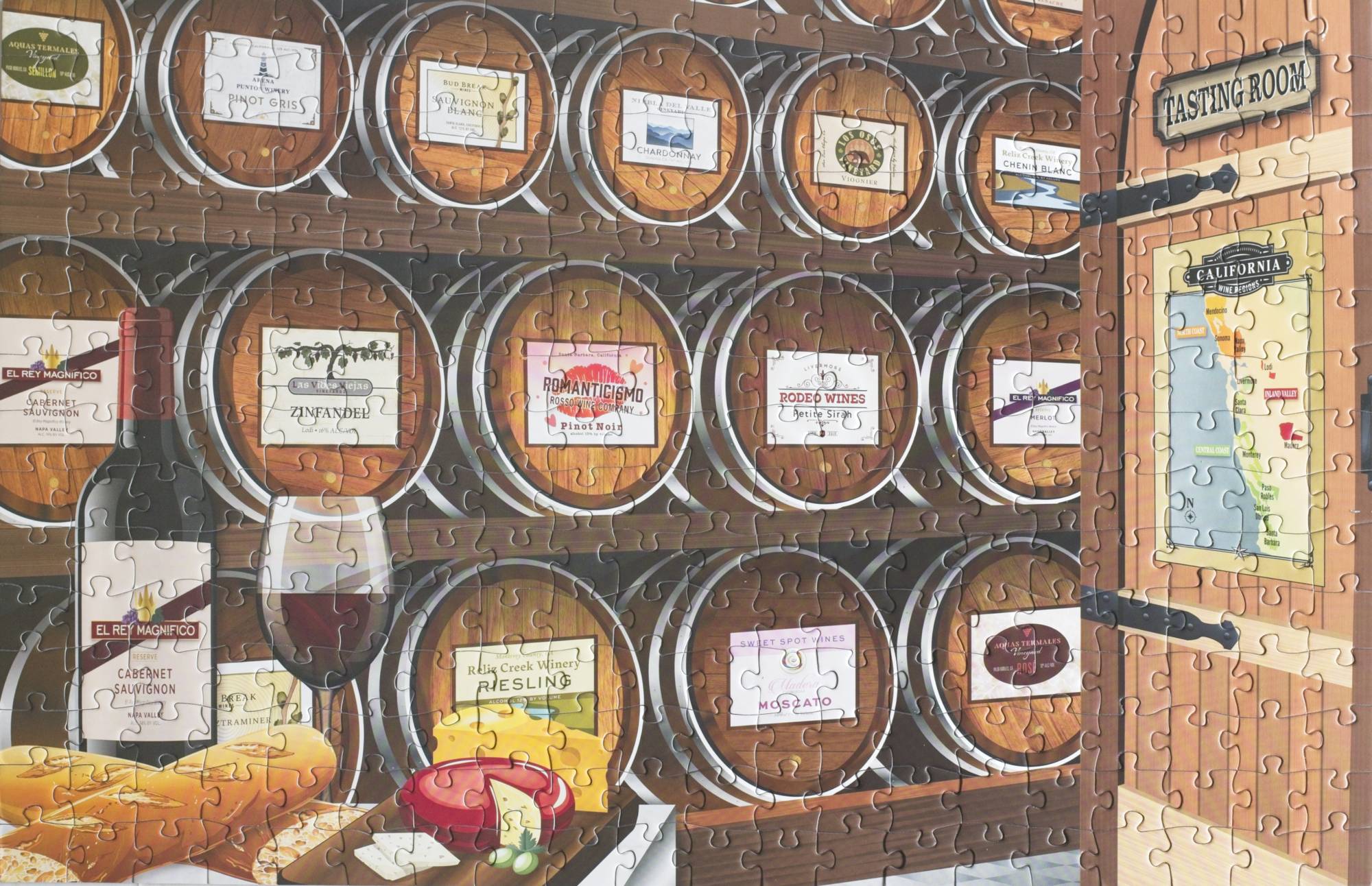 300-piece California Wine Tasting jigsaw puzzle by Oakland Puzzle Company