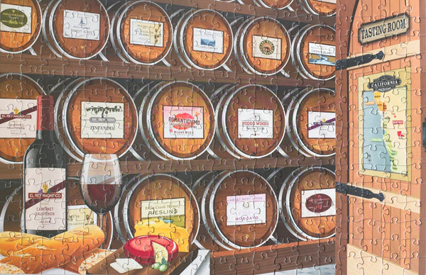 300-piece California Wine Tasting jigsaw puzzle by Oakland Puzzle Company