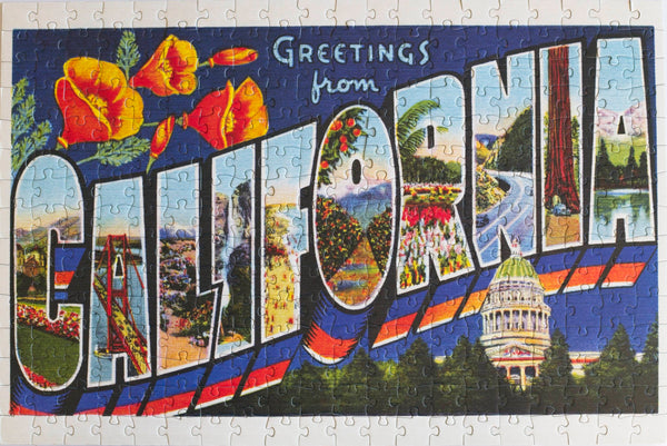 300-piece Greetings from California jigsaw puzzle by Oakland Puzzle Company