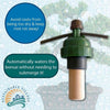 Bonsai water dropper with text on a light blue background
