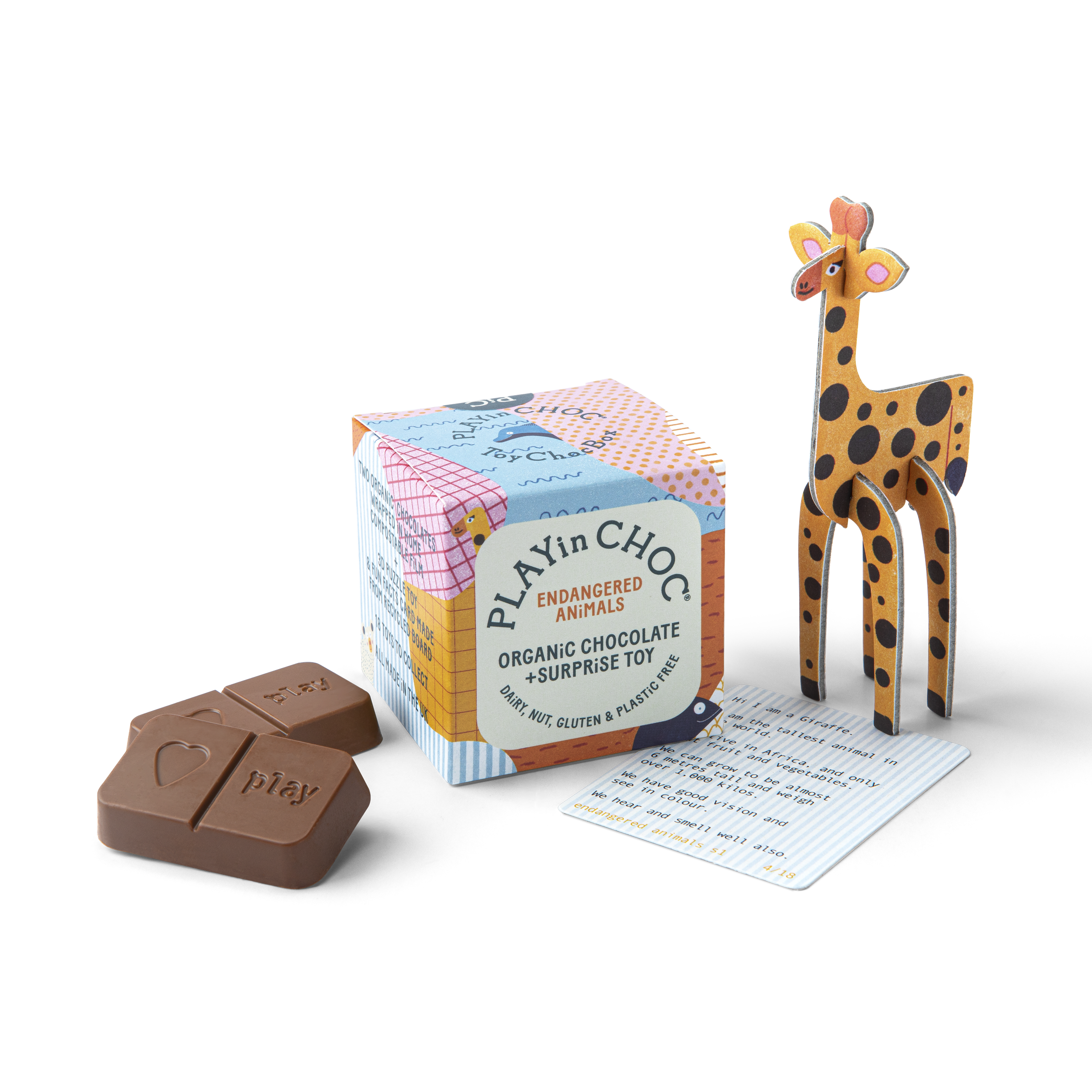 Get ToyChoc Box Endangered Animals—organic, dairy-free chocolate + plastic-free 3D puzzles. Allergen-free and supports conservation. Shop now!