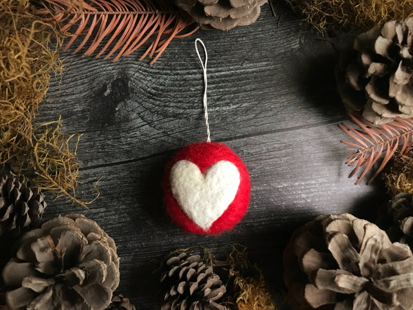 Felted Wool Round Ornament