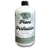 Bottle of 'Plant Perfection' leaf shine with a white label on a white background