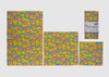 Set of colorful wrap sheets with a shell pattern on a white background