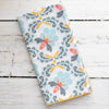 Flat lay of all four honey bee cotton napkins in dinner, everyday, and cocktail sizes