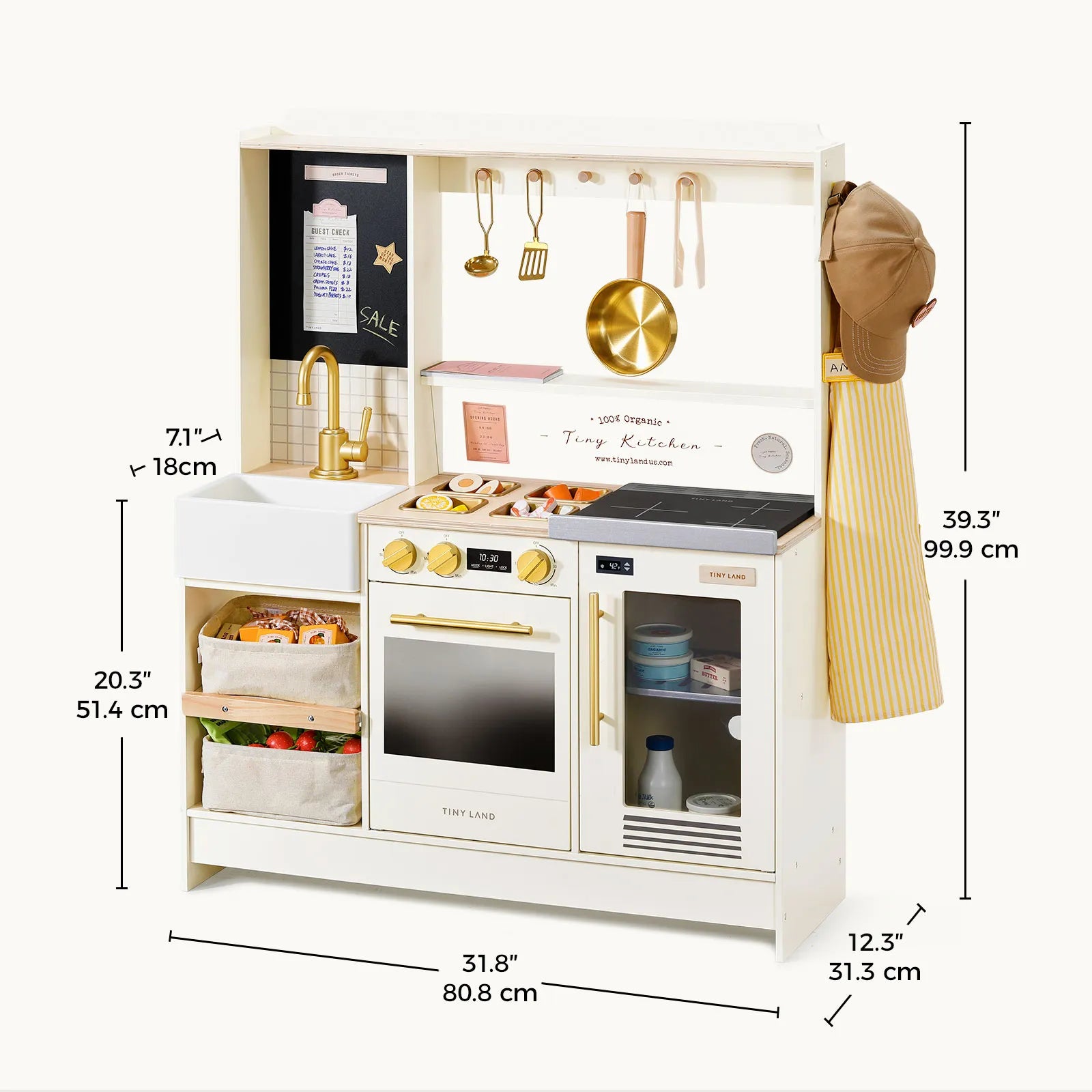 Tiny Land BistroSwitch Play Kitchen with 23 Accessories
