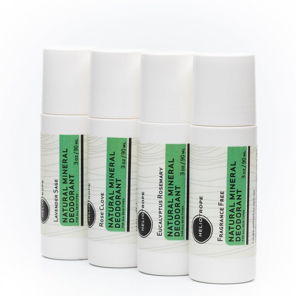 Heliotrope SF Natural Mineral Deodorant 3oz aluminium-free roll-on bottle