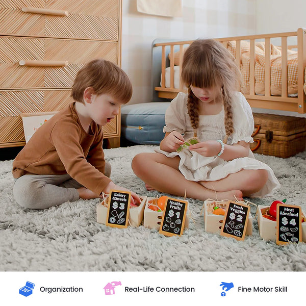 Tiny Land wooden play food set for kids' play kitchen role play