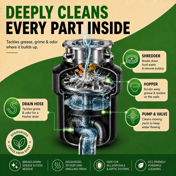 Renuv Garbage Disposal Cleaner & Deodorizer Tablets – Heavy Duty, Citrus Scent, 12 Pack