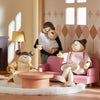 Poseable wooden family dolls for the Sweetwood Pegasus dollhouse