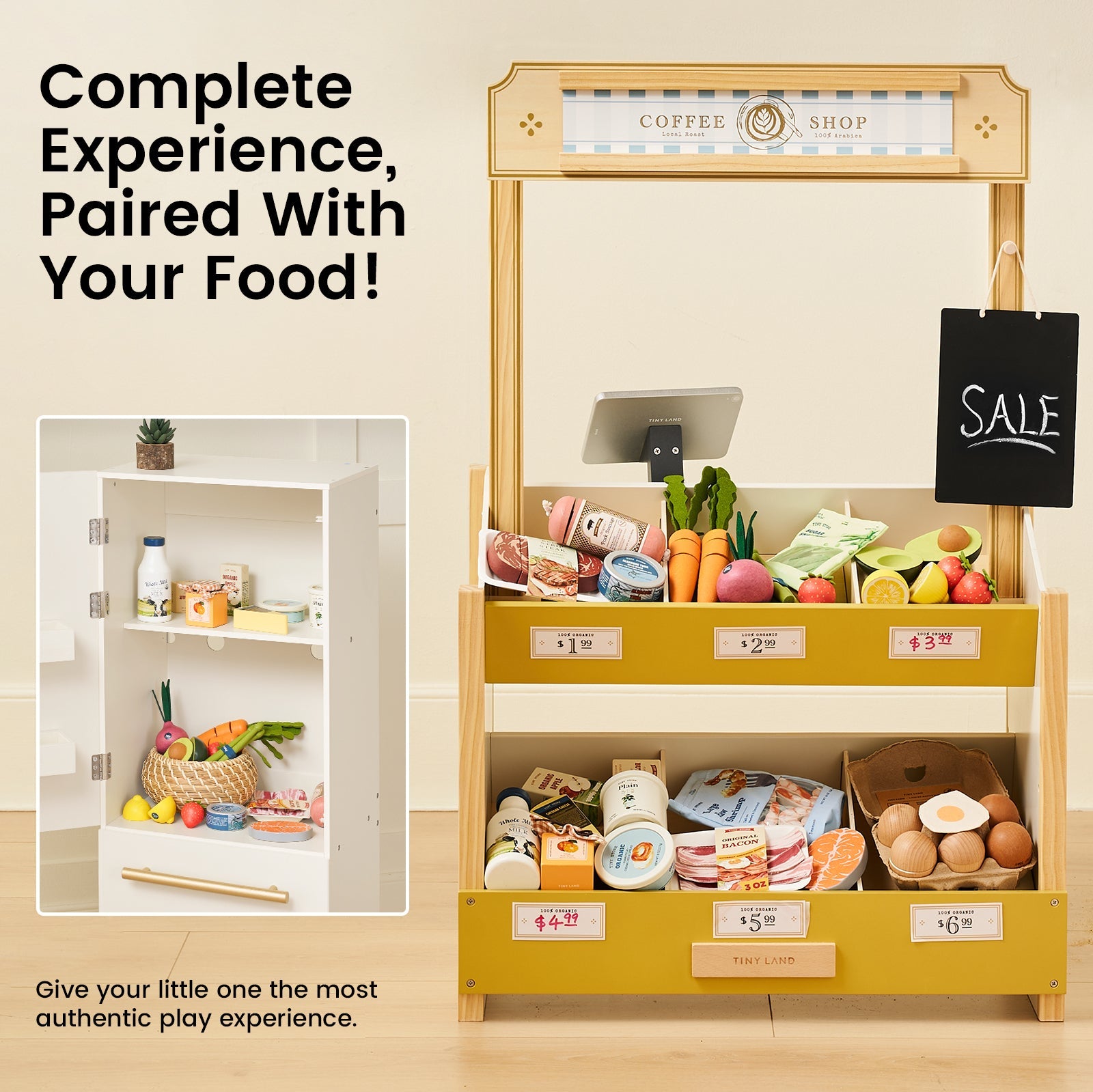 Tiny Land Organic Play Food Collection ready for kitchen and market play