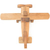 Wooden airplane model on a white background