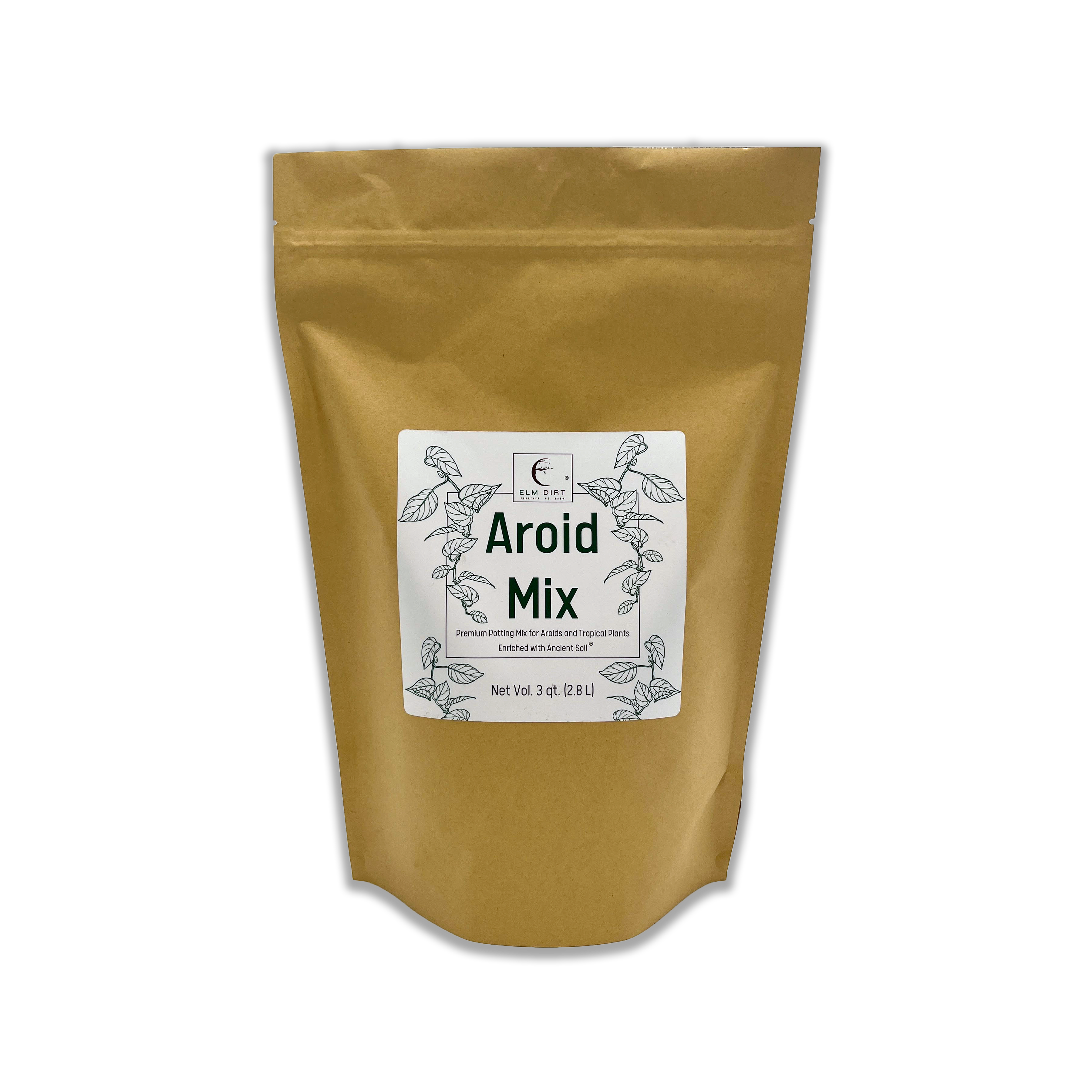 Gold packaging of Aroid Mix with a label on a white background