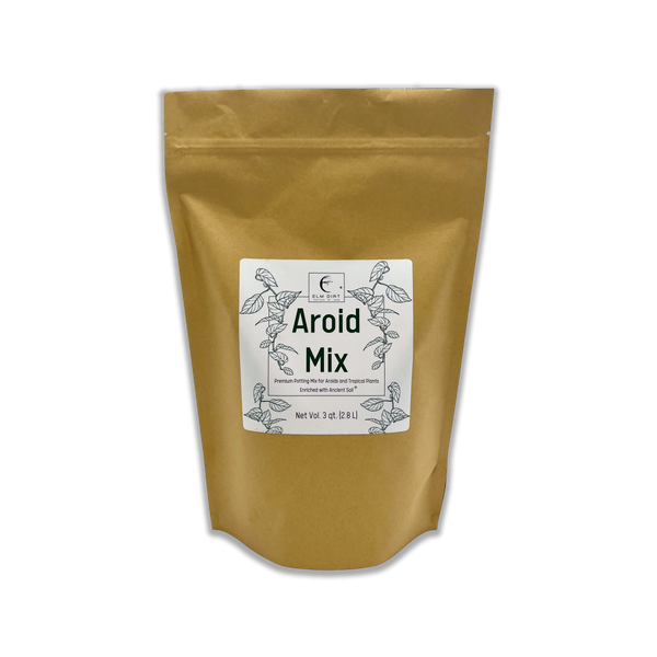 Gold packaging of Aroid Mix with a label on a white background