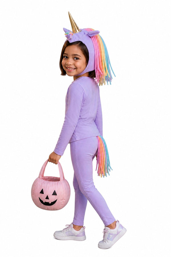 Lavender Sky Unicorn costume displayed showing lavender cotton base